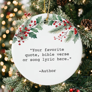 Create Your Own Quote Floral Christmas Ceramic Tree Decoration