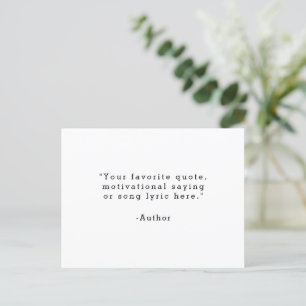 Create Your Own Quote Greeting Postcard