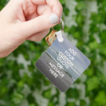 Create Your Own Quote Key Ring<br><div class="desc">Create your own custom quote keychain. Personalise this magnet with modern minimalist typography and ocean waves landscape.</div>