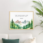 Create Your Own Quote Mountain Landscape Poster<br><div class="desc">Create your own custom quote poster wall art. Features minimalist typewriter typography and watercolor mountain landscape.</div>