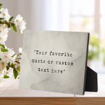 Create Your Own Quote Plaque<br><div class="desc">Create your own custom quote plaque home decor. Features minimalist typewriter typography and grunge texture background</div>
