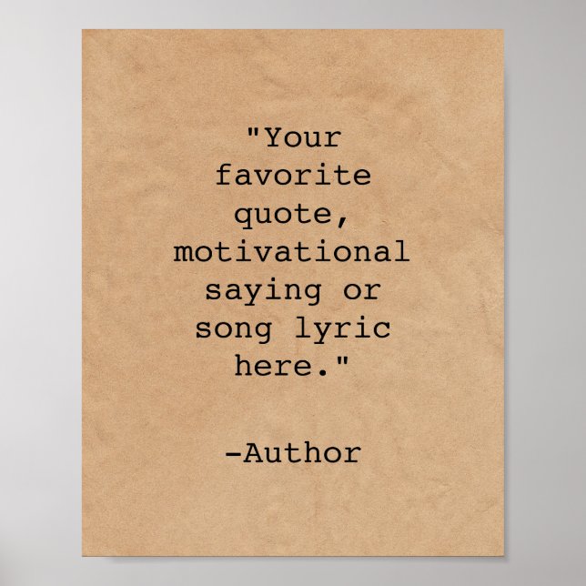 Create Your Own Quote Poster (Front)