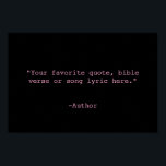 Create Your Own Quote Poster<br><div class="desc">Create your own custom quote poster wall art. Features minimalist typewriter typography.</div>