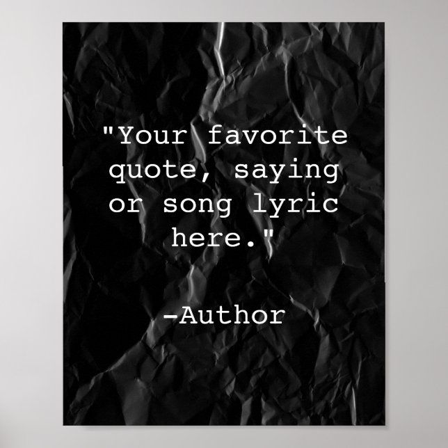 Create Your Own Quote Poster (Front)