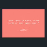 Create Your Own Quote Poster<br><div class="desc">Create your own custom quote poster wall art. Features minimalist typewriter typography.</div>