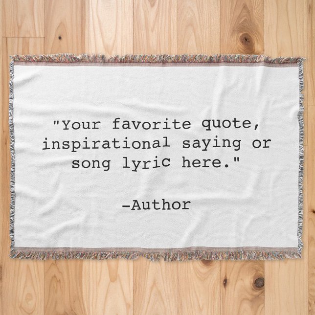 Create Your Own Quote Throw Blanket (Creator Uploaded)