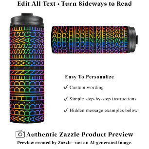 Create Your Own Rainbow Fun Hidden Message B Thermal Tumbler