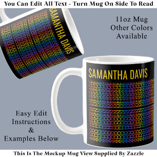 Create Your Own Rainbow Hidden Message & Name Y Coffee Mug