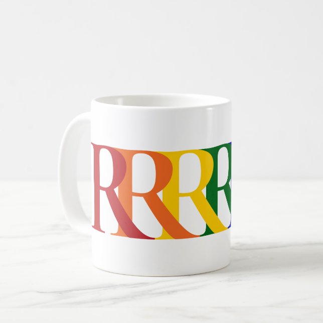 Create Your Own Rainbow Monogram Coffee Mug (Front Left)