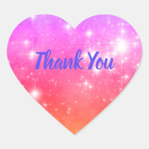 Create Your Own Rainbow Ombre Photo Thank You Heart Sticker