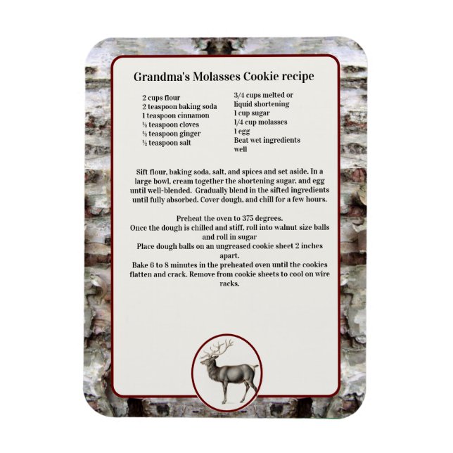 Create your own Recipe keepsake Reindeer deer  Magnet (Vertical)