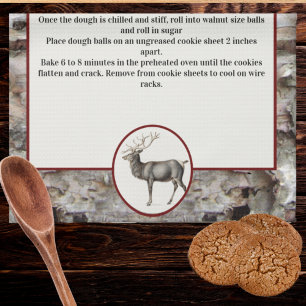 Create your own Recipe keepsake Reindeer deer Tea Towel