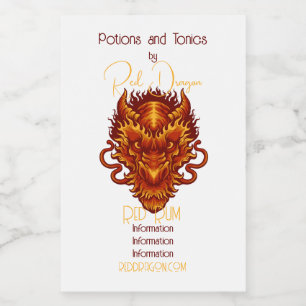 Create Your Own Red Dragon Head Food Label