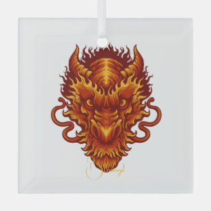 Create Your Own Red Dragon Head Glass Tree Decoration