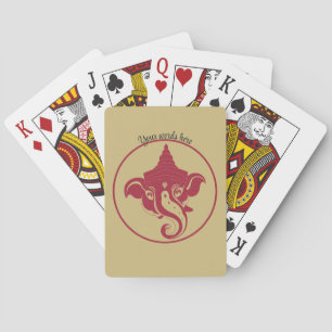 Create Your Own Red & Gold Ganesh Playing Cards