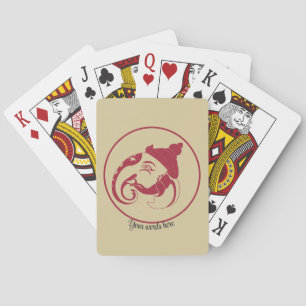Create Your Own Red & Gold Ganesh Profile Playing Cards