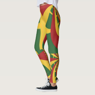 Create Your Own Red Golden Green Rasta Design  Leggings