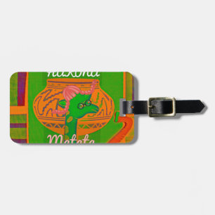 Create Your Own Red Golden Green Rasta Giraffe Luggage Tag