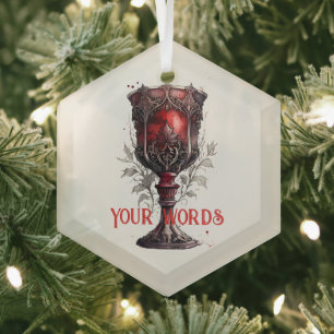Create Your Own Red Gothic Chalice Glass Tree Decoration