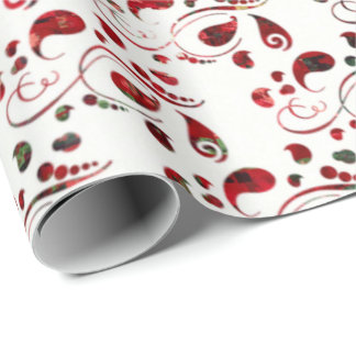 Create Your Own Red & Green Christmas Paisley Wrapping Paper