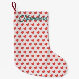 Create Your Own Red Hearts  Small Christmas Stocking