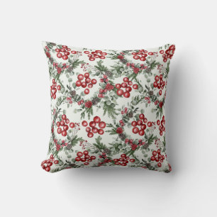 Create Your Own Red Holly & Pinecones Cushion