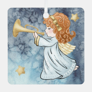Create Your Own Red Trumpeting Christmas Angel Metal Tree Decoration