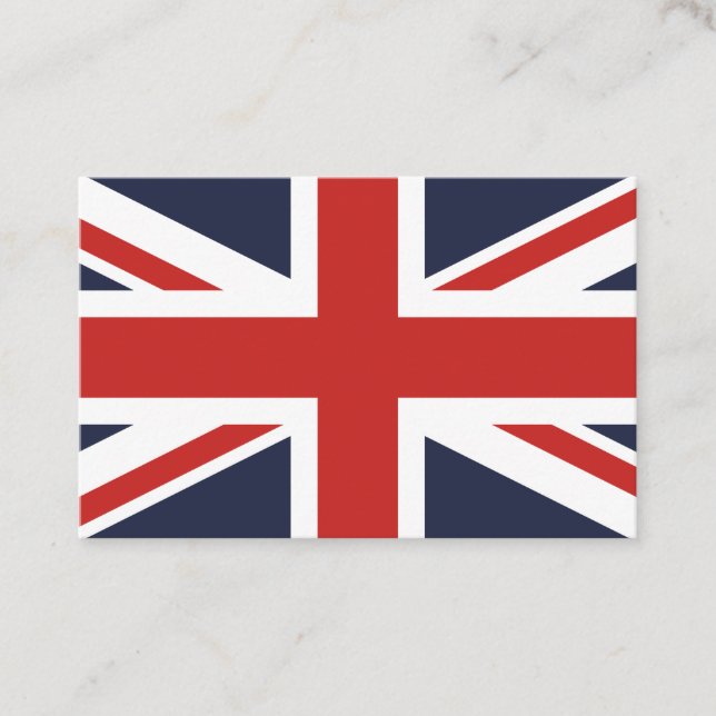 Create Your Own Red Union Jack Business Card (Front)