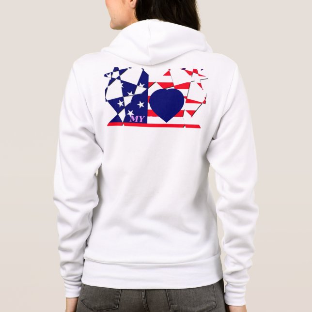 Create Your Own Red White and Blue Hoodie (Back)
