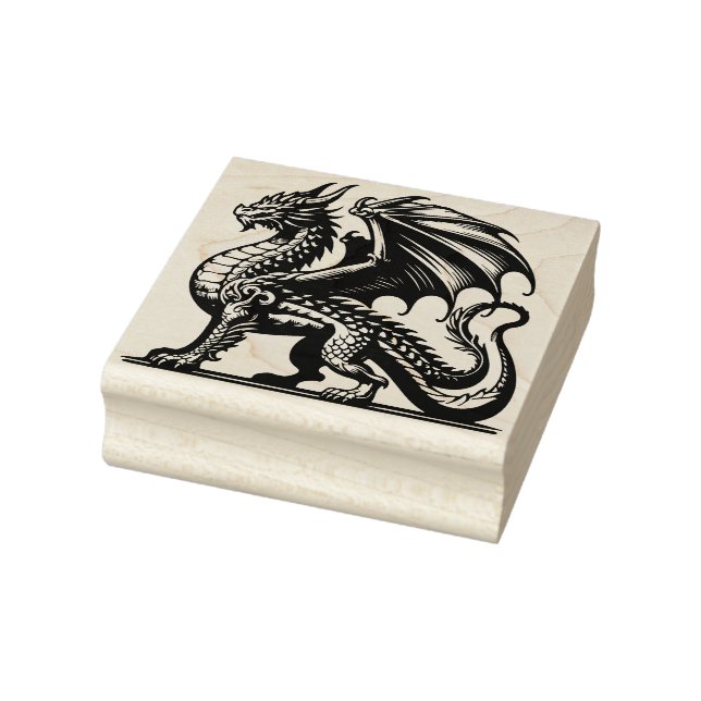 Create Your Own Regal Standing Dragon Rubber Stamp (Stamp)