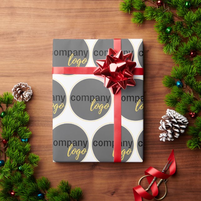 CREATE YOUR OWN REPEATING PATTERN BUSINESS LOGO WRAPPING PAPER (Holiday Gift)