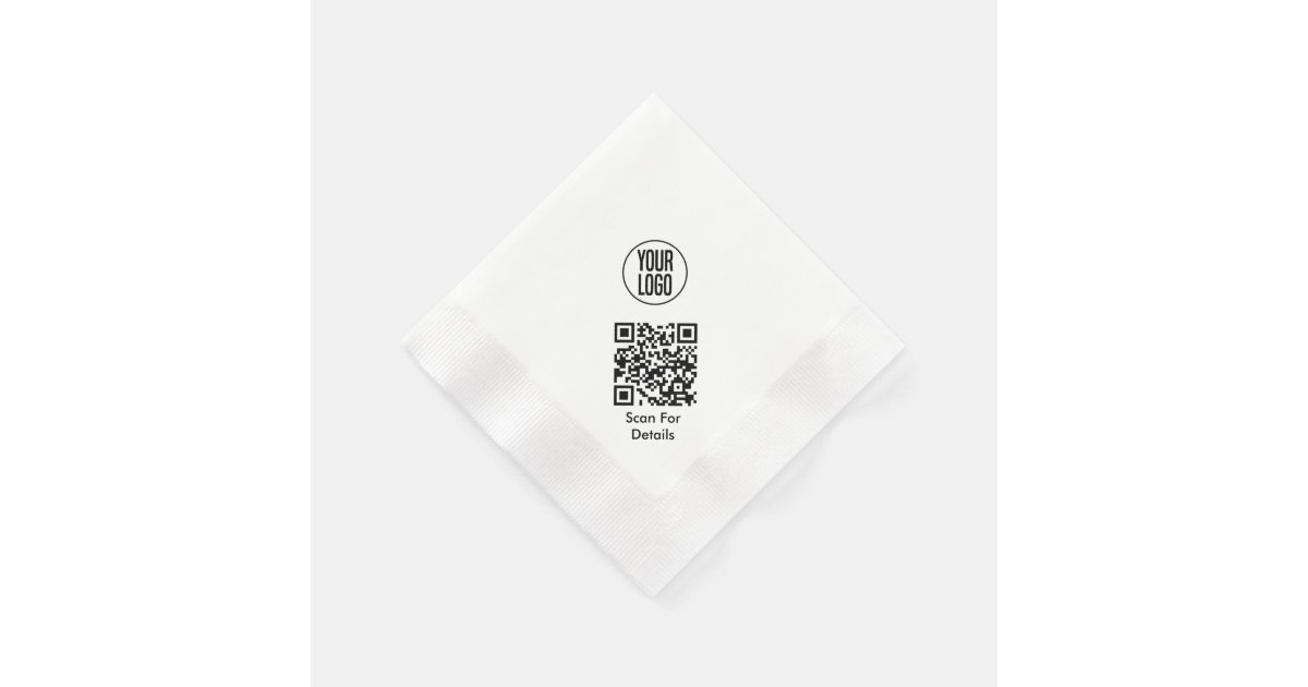 Create Your Own Restaurant Logo QR Code Napkin | Zazzle