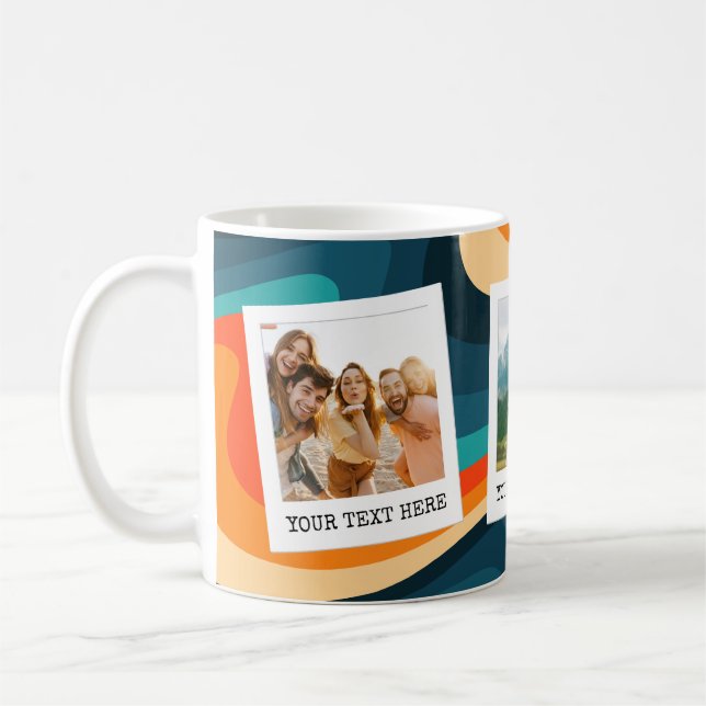 Create Your Own Retro 3 Photo Coffee Mug (Left)
