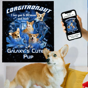 Create Your Own Retro Bootleg Space Pet Dog Photos Poster