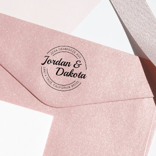 Create Your Own Retro Circular Return Address Rubber Stamp