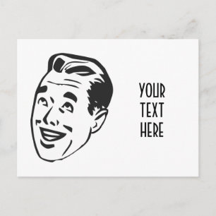 CREATE YOUR OWN RETRO HAPPY MAN HEAD GIFTS POSTCARD