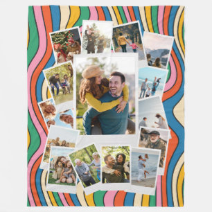 Create Your Own Retro Instant Film Photo Collage Fleece Blanket