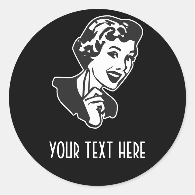 CREATE YOUR OWN RETRO MOM SCOLDING GIFTS CLASSIC ROUND STICKER (Front)