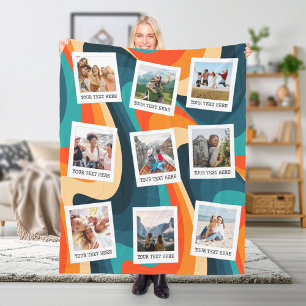 Create Your Own Retro Photo Collage Fleece Blanket