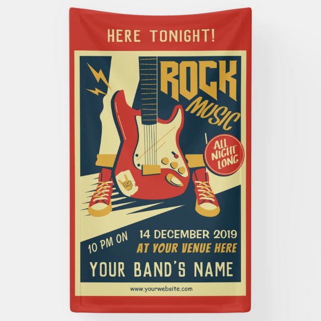 Create your own Retro Rock music banner (Vertical)