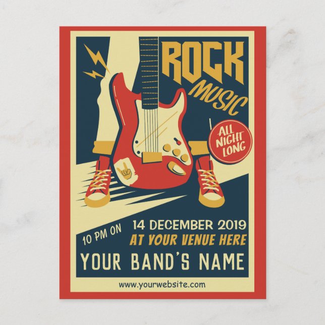Create your own Retro Rock Music postcard (Front)