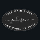 Create Your Own  Return Address Black White Oval Sticker<br><div class="desc">Create Your Own Return Address Black White Oval Sticker</div>