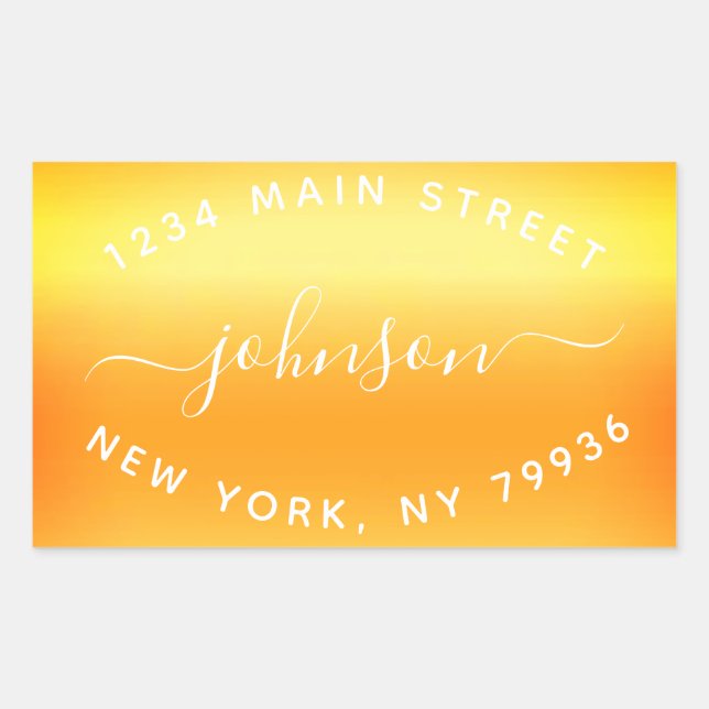 Create Your Own  Return Address Gold White Rectangular Sticker (Front)