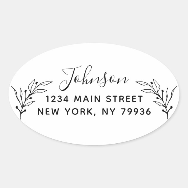 Create Your Own Return Address Oval Sticker (Front)