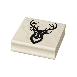 Create Your Own Ringed Eyes Stag Horned Deer Rubber Stamp