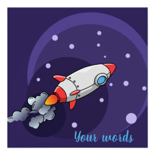 Create Your Own Rocket Ship Purple Poster
