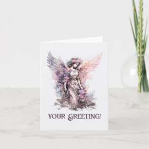 Create Your Own Romantic Gothic Christmas Angel  Holiday Card