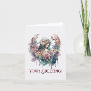 Create Your Own Romantic Grunge Christmas Angel  Holiday Card