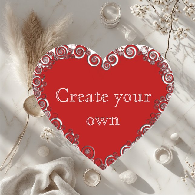 Create Your Own Romantic Heart  Heart Sticker (Create Your Own Romantic Heart Heart Sticker)
