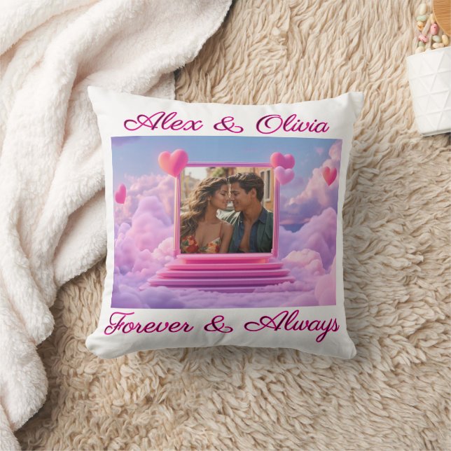 Create Your Own Romantic Heart Photo Template Cushion (Blanket)